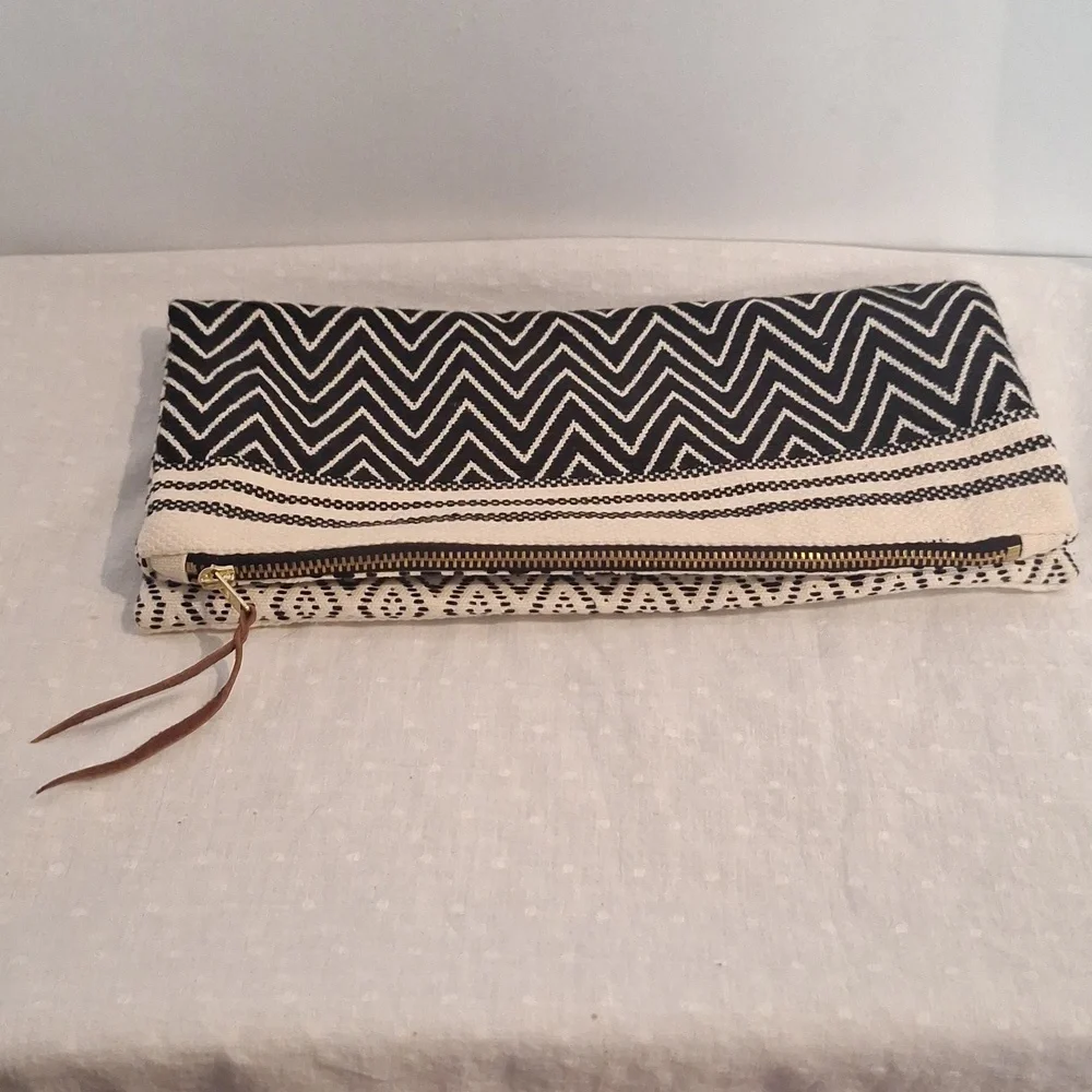 Tribe Alive Black and White Geometric Pattern Clutch
